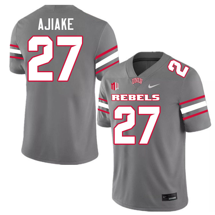 UNLV Rebels #27 Austin Ajiake College Football Jerseys,Uniforms-Grey